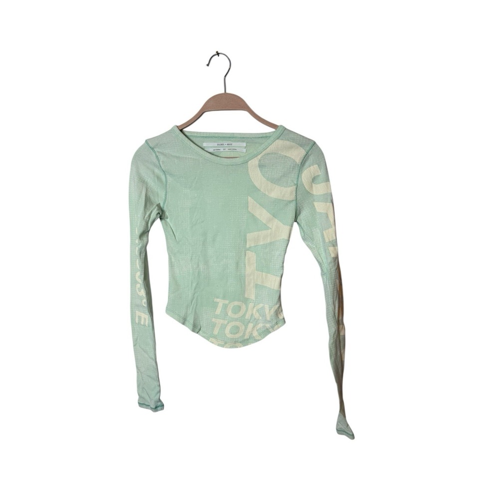 Urban outfitters Silence + Noise long sleeve mint green fitted knit shirt size s